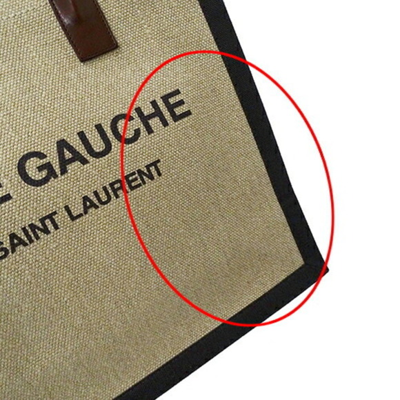 Saint Laurent SAINT LAURENT Bag Ladies Tote Rive Gauche Canvas Beige Brown - Picture 10 of 13